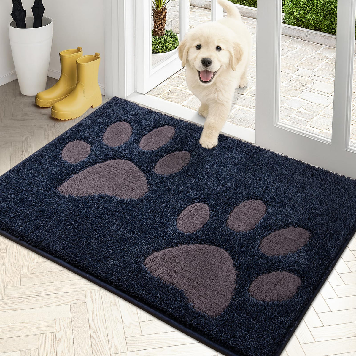PURRUGS Dirt Trapping Door Mat Indoor Entrance, 32" x 47", Grey