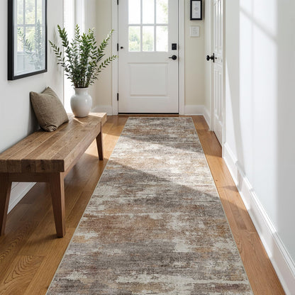 2'6"x8 Runner Rug Washable Moroccan: Non Slip Kitchen Long Floor Mat Gray