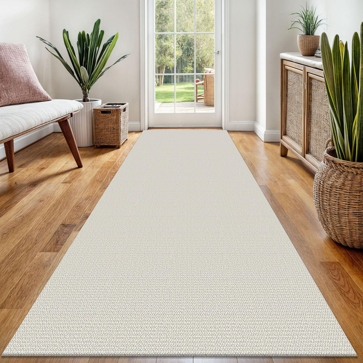 EARTHALL Washable Area Rug, Non Slip Entryway Rug, 4x6 Ft, Sand/Beige