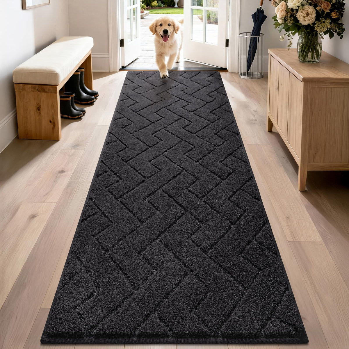 PURRUGS Dirt Trapping Door Mat Indoor Entrance, 32" x 47", Taupe