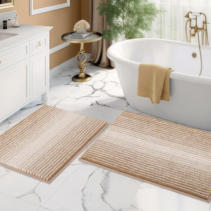 BSICPRO Bathroom Rugs Sets 2 Piece, Modern Bath Mat 20"x47"+20"x32", Blue