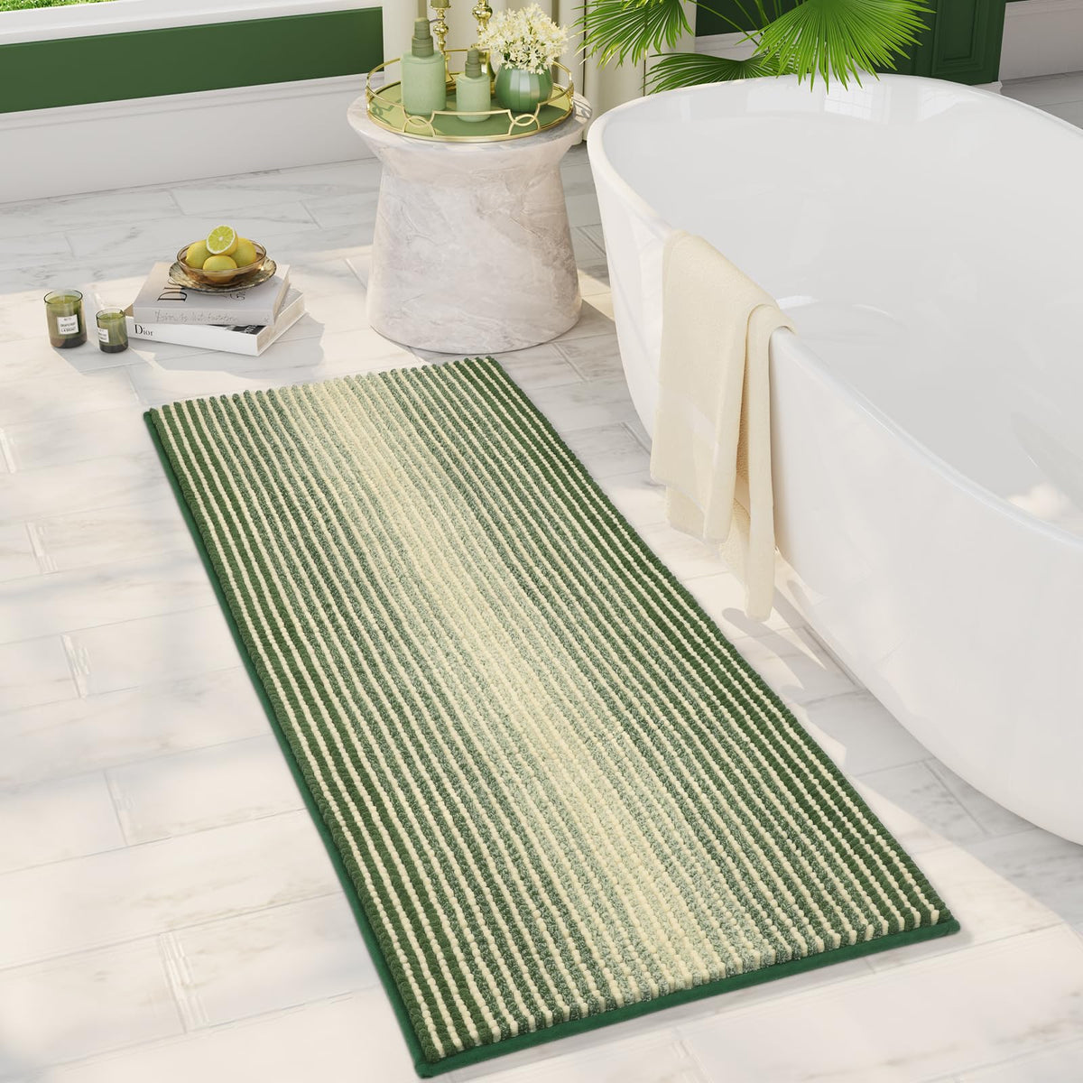 BSICPRO Bathroom Rugs Sets 2 Piece, Modern Bath Mat 20"x47"+20"x32", Blue