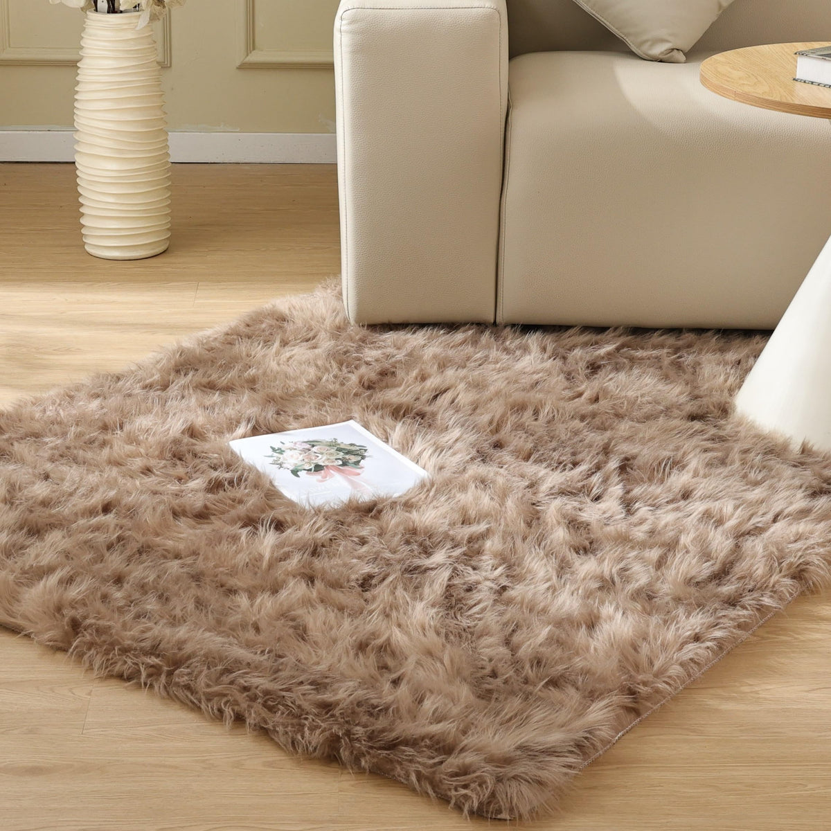 ORINOVA White Faux Sheepskin Shag Fur Runner Rugs for Living Room Bedroom Fluffy Washable Furry Area Rug 2x6 Nursery Rug Teen Room Décor