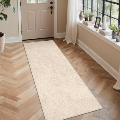 GENIMO Beige Rug 6x9 Washable Area Rugs for Living Room, Soft High Low Pile