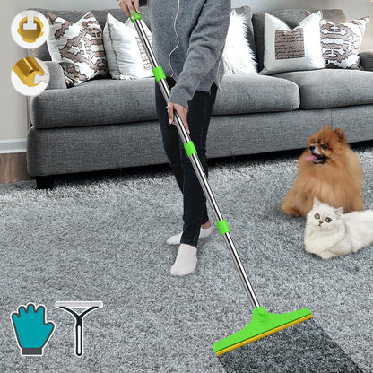 B-Land Carpet Rake for Pet Hair Removal, Reusable Carpet Scraper Broom