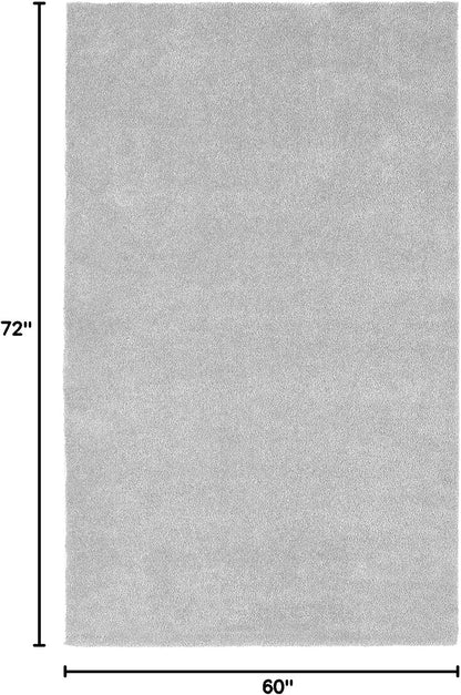 Garland Rug Room Size Bathroom Carpet 5 ft x 6 ft Platinum Gray – Soft, Plush, Absorbent, Quick-Dry, Durable Unbound Edges for Easy Cutting