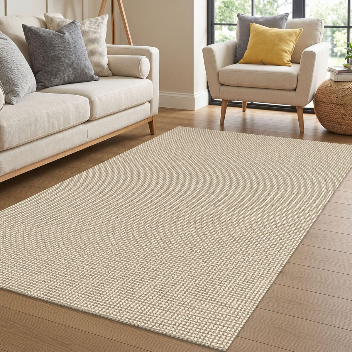 IOHOUZE Small Area Rug 2x3 Washable Woven Rugs for Entryway Non Slip Rubber Backed Front Door Rugs Indoor Doormat Throw Rug Floor Carpet for Entrance Kitchen, Cream/Beige