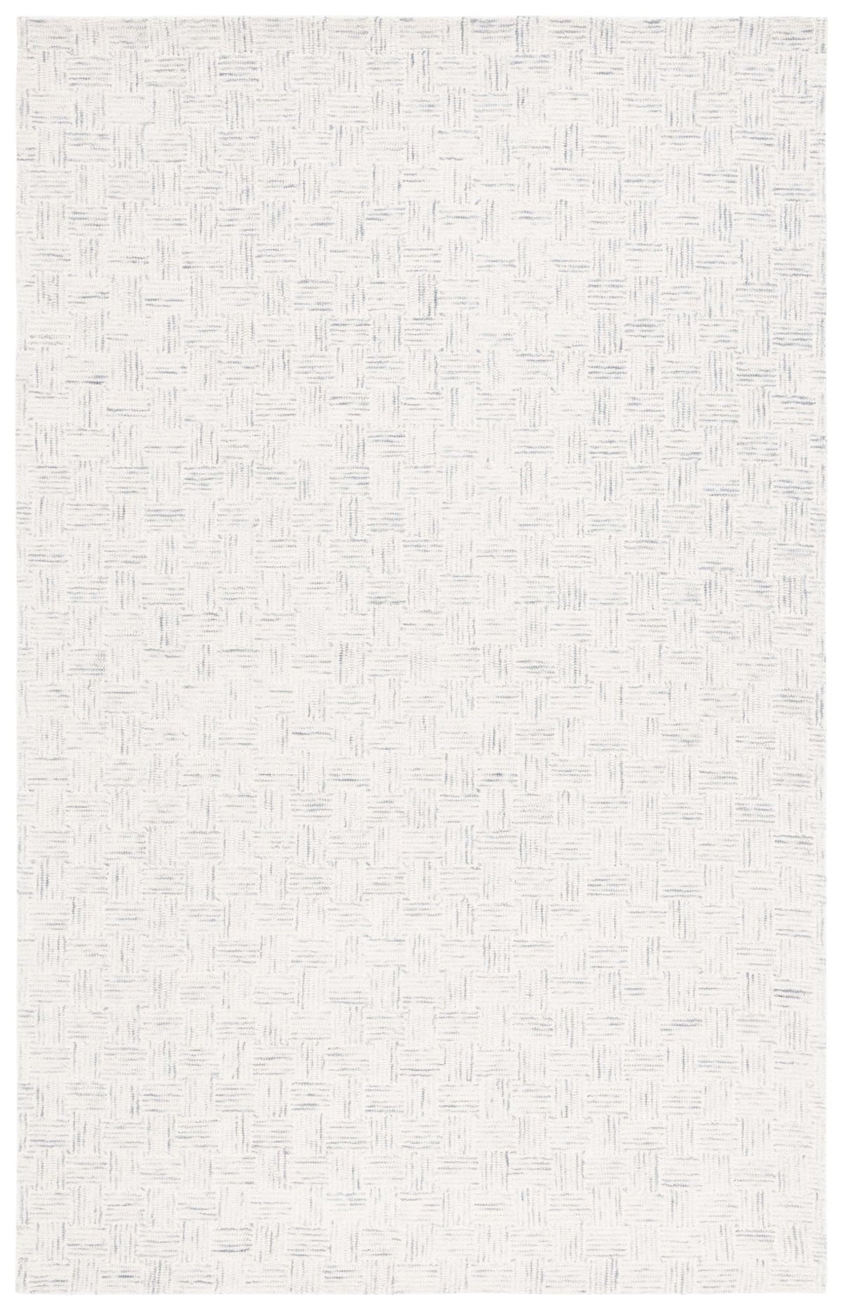 SAFAVIEH Micro-Loop Collection Area Rug - 5' Square, Light Grey & Ivory, Handmade Wool, Ideal for High Traffic Areas in Living Room, Bedroom (MLP537F)