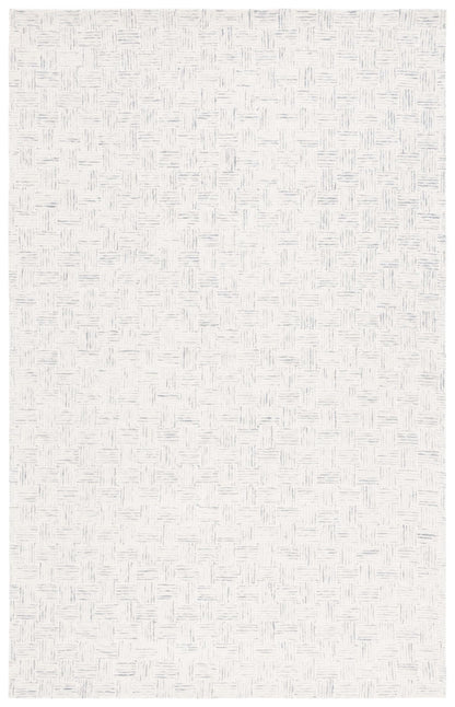 SAFAVIEH Micro-Loop Collection Area Rug - 5' Square, Light Grey & Ivory, Handmade Wool, Ideal for High Traffic Areas in Living Room, Bedroom (MLP537F)