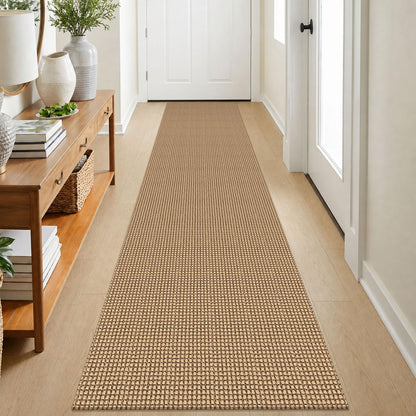 EARTHALL Woven Area Rug 3x5 Ft Washable Rugs for Entryway Braided Non Slip Rubber Backed Throw Rugs Door Mat Indoor Outdoor Entrance Cotton Carpet for Kitchen Foyer Front Door, Orange/Tan/Brown