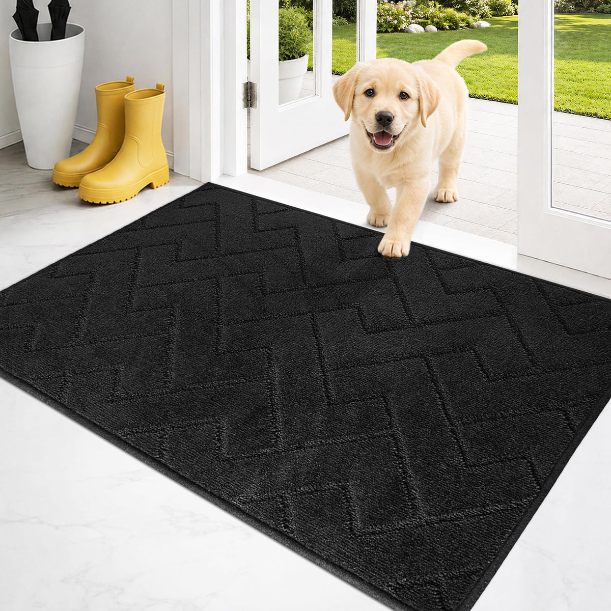 PURRUGS Dirt Trapping Door Mat Indoor Entrance, 32" x 47", Taupe
