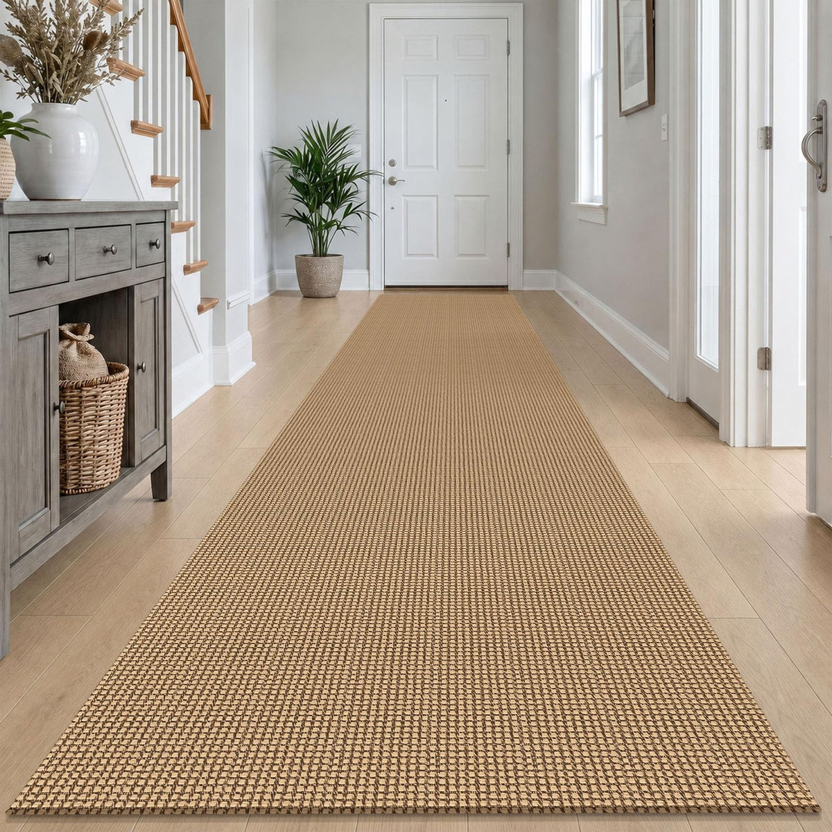 IOHOUZE Small Area Rug 2x3 Washable Woven Rugs for Entryway Non Slip Rubber Backed Front Door Rugs Indoor Doormat Throw Rug Floor Carpet for Entrance Kitchen, Cream/Beige
