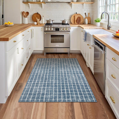 ROYHOME 6x9 Area Rug for Living Room Washable Khaki Brown Checkered Rugs