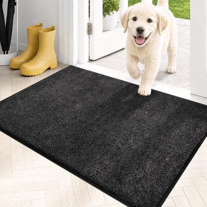 PURRUGS Dirt Trapping Indoor Door Mat, 34" x 59", Charcoal