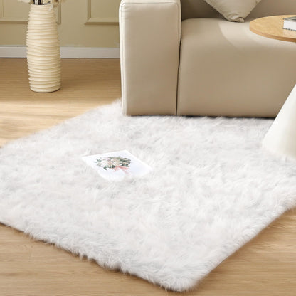 ORINOVA White Faux Sheepskin Shag Fur Runner Rugs for Living Room Bedroom Fluffy Washable Furry Area Rug 2x6 Nursery Rug Teen Room Décor