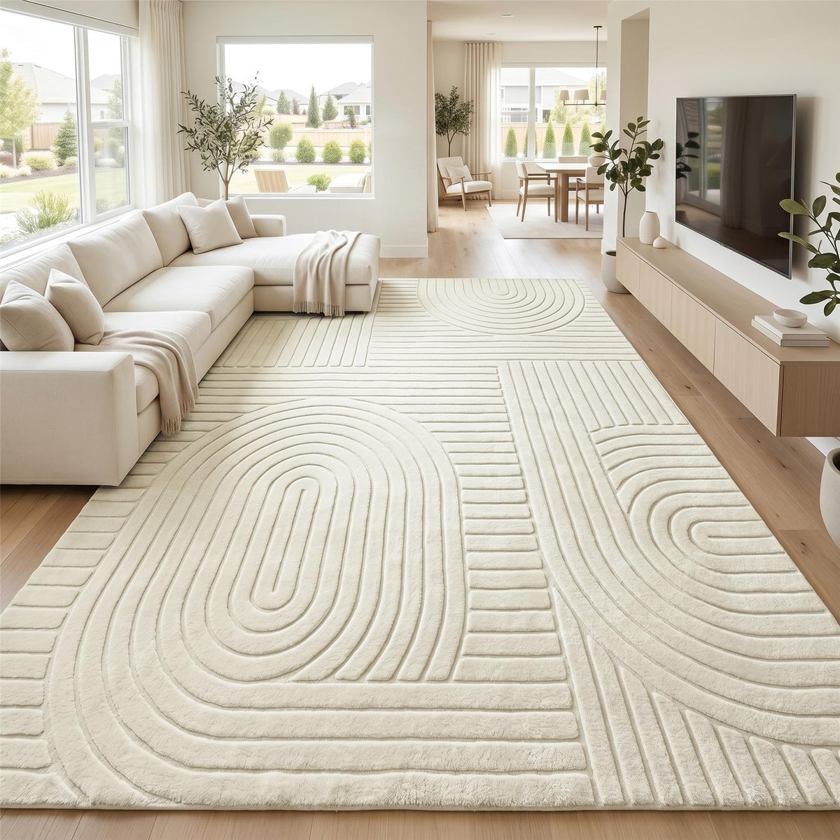 Brown Solid Area Rug 9x12 Large Washable Soft Rugs for Living Room
