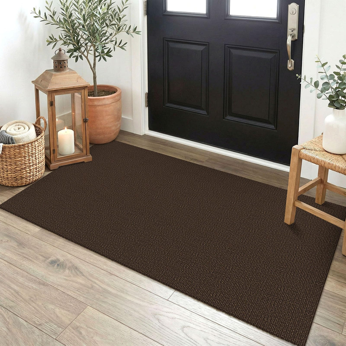 EARTHALL Washable Area Rug, Non Slip Entryway Rug, 4x6 Ft, Sand/Beige