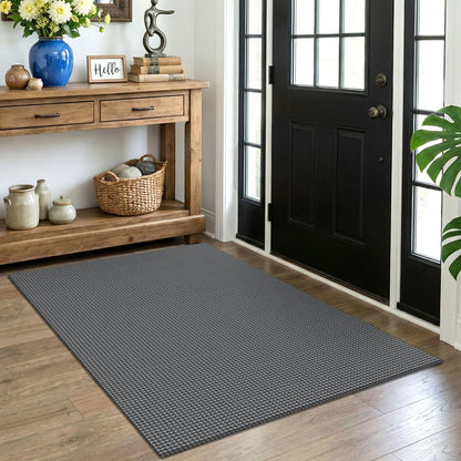 EARTHALL Woven Area Rug 3x5 Ft Washable Rugs for Entryway Braided Non Slip Rubber Backed Throw Rugs Door Mat Indoor Outdoor Entrance Cotton Carpet for Kitchen Foyer Front Door, Orange/Tan/Brown