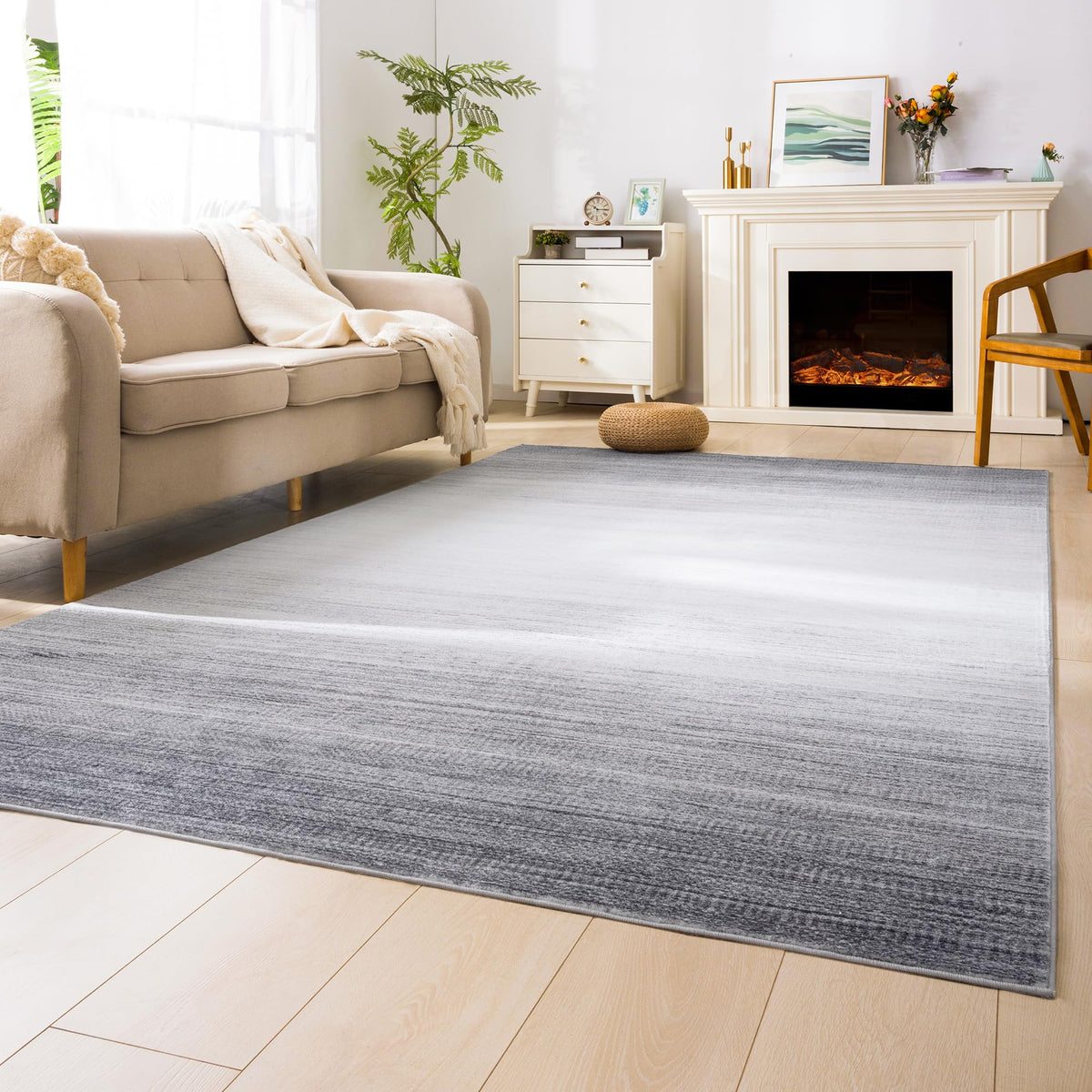 Carvapet Washable 3x5 Area Rug Orange Blue Vintage Floral Carpet