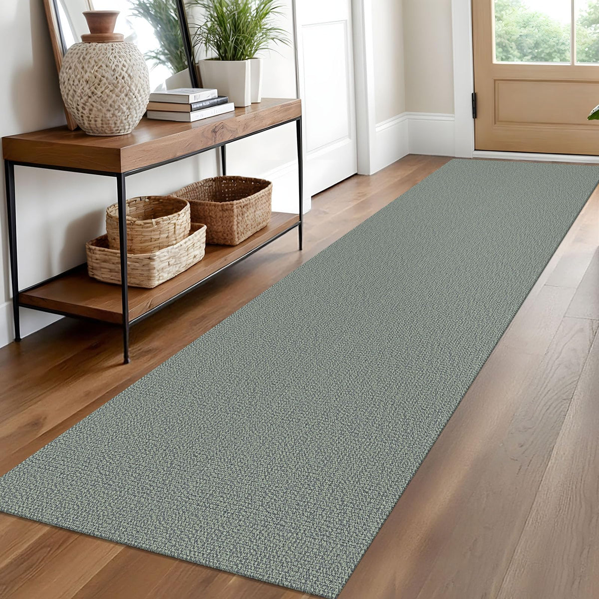 EARTHALL Washable Area Rug, Non Slip Entryway Rug, 4x6 Ft, Sand/Beige