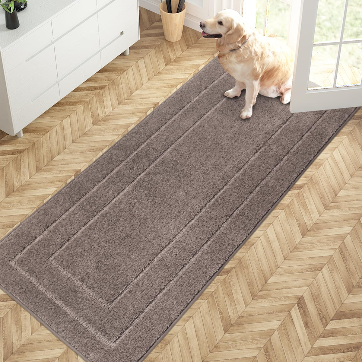 PURRUGS Dirt Trapping Door Mat Indoor Entrance, 20" x 31.5", Beige