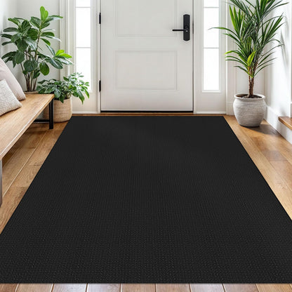EARTHALL Woven Area Rug 3x5 Ft Washable Rugs for Entryway Braided Non Slip Rubber Backed Throw Rugs Door Mat Indoor Outdoor Entrance Cotton Carpet for Kitchen Foyer Front Door, Orange/Tan/Brown