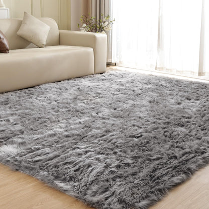 ORINOVA White Faux Sheepskin Shag Fur Runner Rugs for Living Room Bedroom Fluffy Washable Furry Area Rug 2x6 Nursery Rug Teen Room Décor