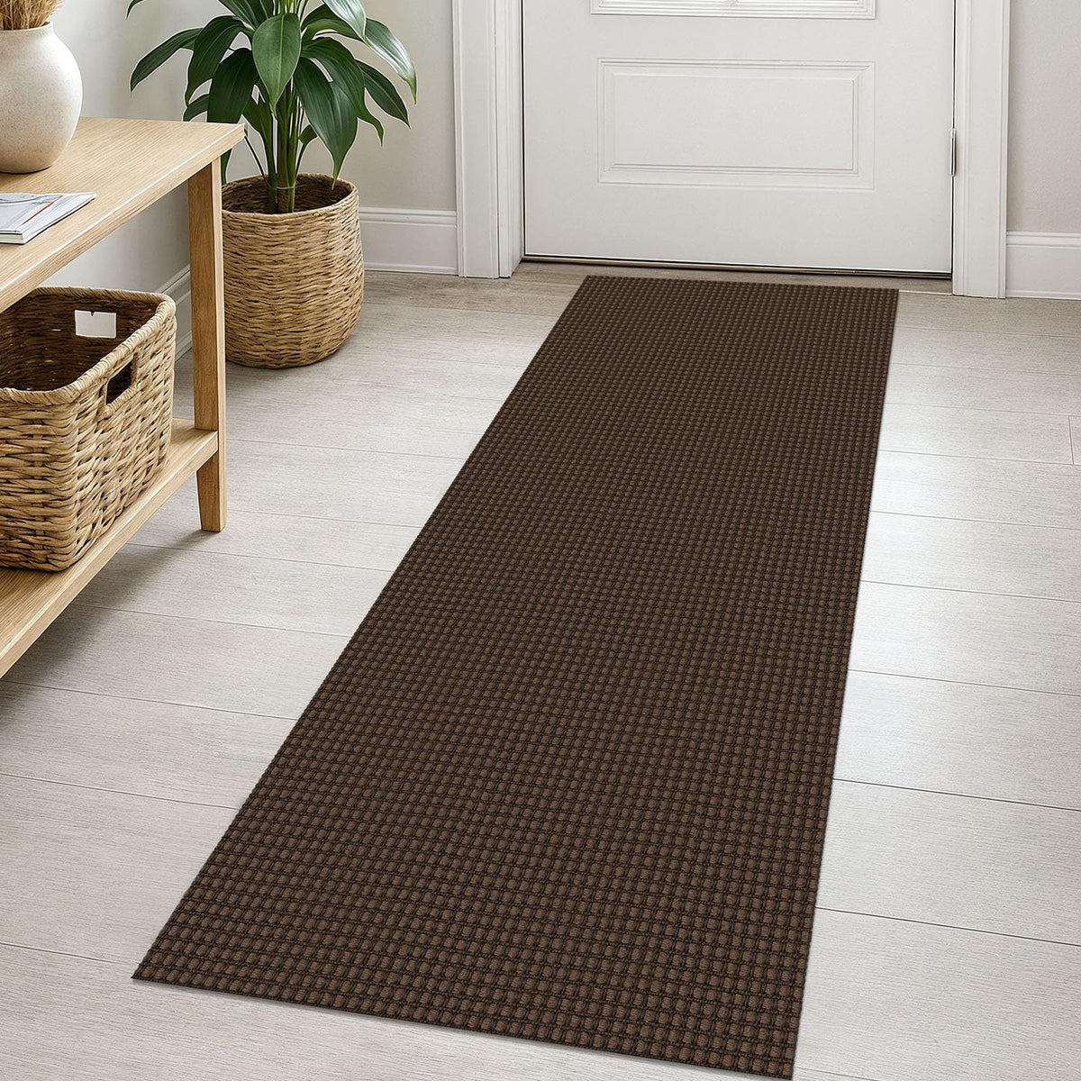 EARTHALL Woven Area Rug 3x5 Ft Washable Rugs for Entryway Braided Non Slip Rubber Backed Throw Rugs Door Mat Indoor Outdoor Entrance Cotton Carpet for Kitchen Foyer Front Door, Orange/Tan/Brown