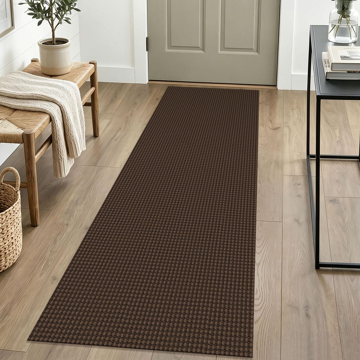 IOHOUZE Small Area Rug 2x3 Washable Woven Rugs for Entryway Non Slip Rubber Backed Front Door Rugs Indoor Doormat Throw Rug Floor Carpet for Entrance Kitchen, Cream/Beige