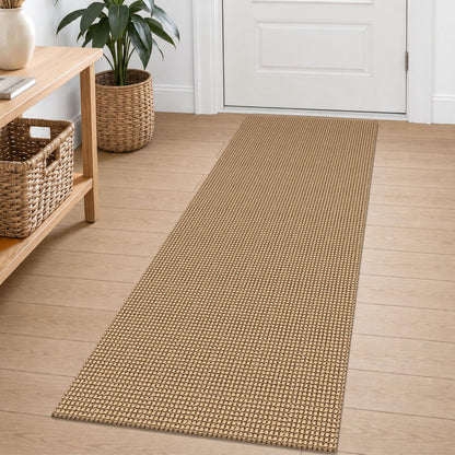 EARTHALL Woven Area Rug 3x5 Ft Washable Rugs for Entryway Braided Non Slip Rubber Backed Throw Rugs Door Mat Indoor Outdoor Entrance Cotton Carpet for Kitchen Foyer Front Door, Orange/Tan/Brown