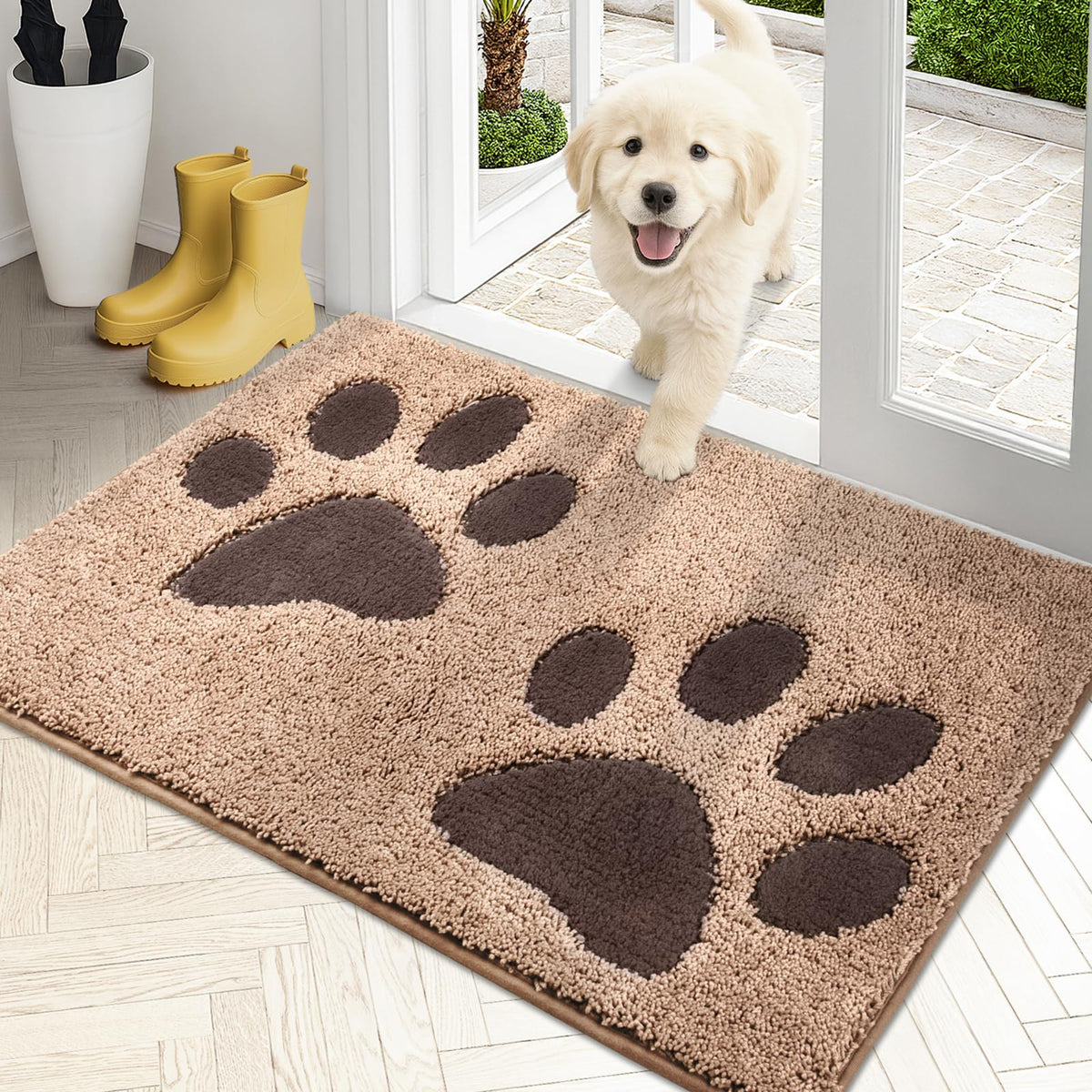 PURRUGS Dirt Trapping Door Mat Indoor Entrance, 32" x 47", Grey