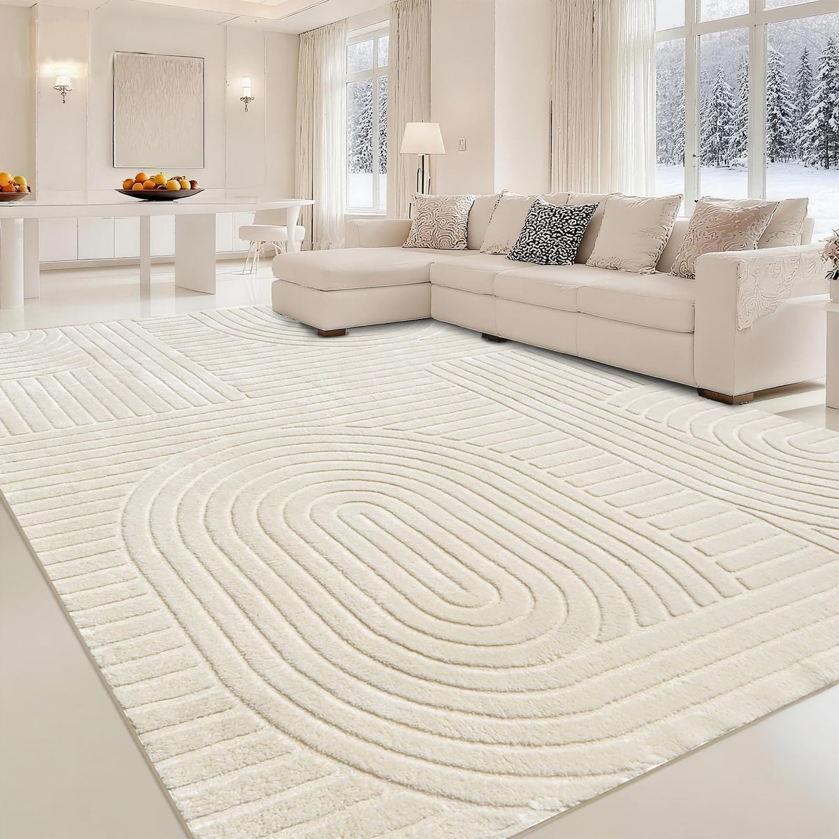 Brown Solid Area Rug 9x12 Large Washable Soft Rugs for Living Room