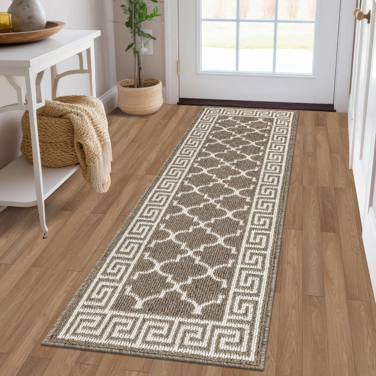 Pauwer Door Mat Indoor Entrance 20"x60", Absorbent Dirt Trapper Rugs, Grey