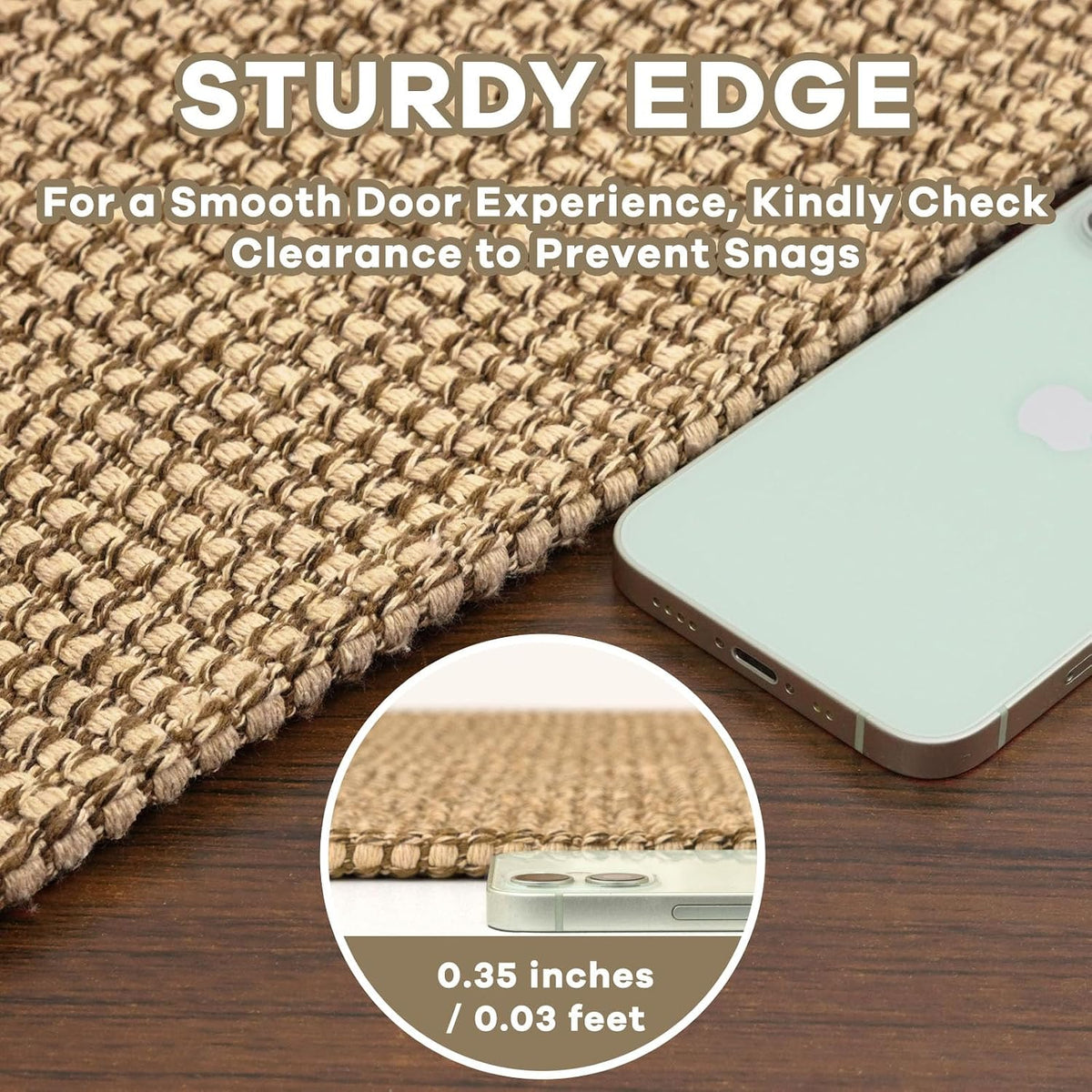 EARTHALL Woven Area Rug 3x5 Ft Washable Rugs for Entryway Braided Non Slip Rubber Backed Throw Rugs Door Mat Indoor Outdoor Entrance Cotton Carpet for Kitchen Foyer Front Door, Orange/Tan/Brown