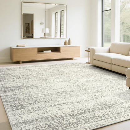 Washable Rugs 8x10 Area Rug for Living Room,Bedroom,Dining Room-Beige Green