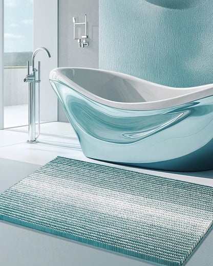 BSICPRO Bathroom Rugs Sets 2 Piece, Modern Bath Mat 20"x47"+20"x32", Blue