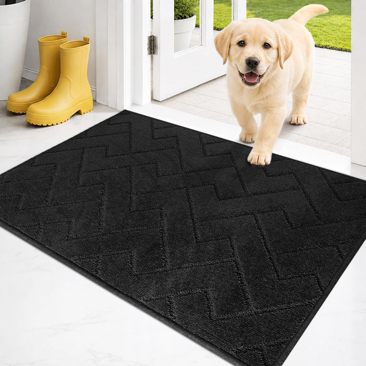PURRUGS Dirt Trapping Door Mat Indoor Entrance, 32" x 47", Taupe
