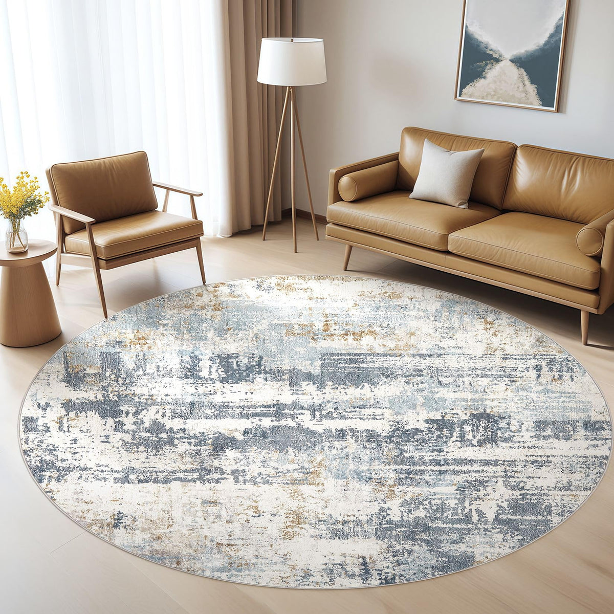 LOONGRUG 10x14 Area Rugs Washable Large Neutral Modern Living Room Rug