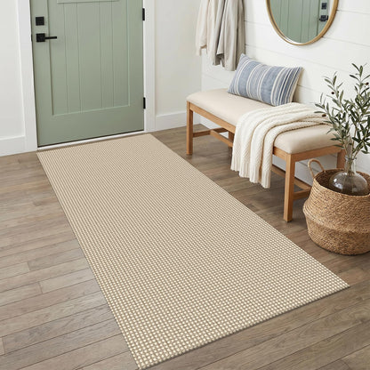 IOHOUZE Washable Area Rug 3x5 Non Slip Rubber Backed Woven Rugs for Entryway Rugs Indoor Outdoor Doormat Throw Rug Floor Carpet for Entrance Kitchen Front Door, Olive Green/Earthy Green