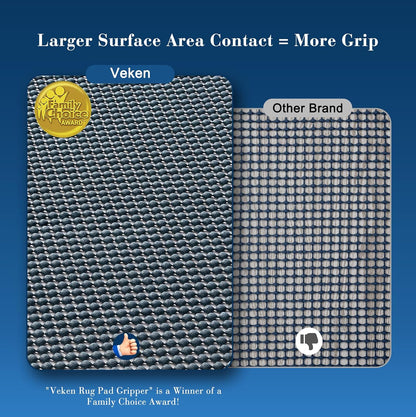 Veken 8x10 Ft Rug Pad Gripper for Hardwood Floors, Non Slip Dark Blue Rug Pads for Area Rugs, Thick Rug Grippers for Tile Floors, Under Carpet Anti Skid Mat, Keep Your Rugs Safe and in Place