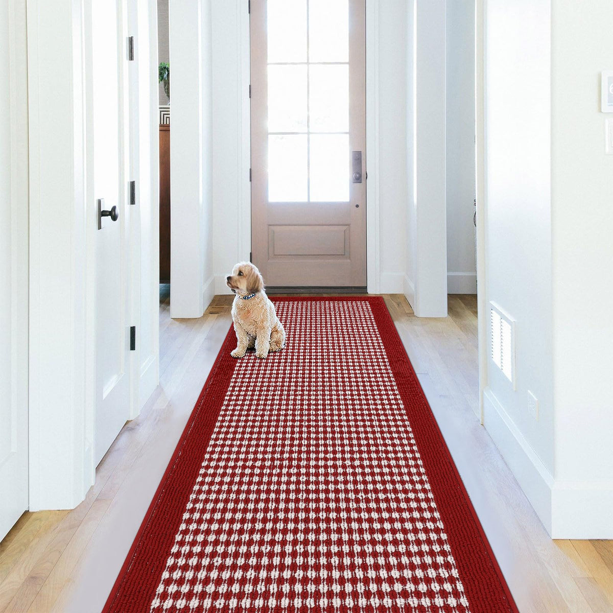 Ileading Laundry Room Runner Rug 2'x6' Non Slip Farmhouse Kitchen Floor Mats with Rubber Backing Machine Washable Beige Indoor Decor Carpet for Doormat Hallway Entryway Petmat Garage Balcony