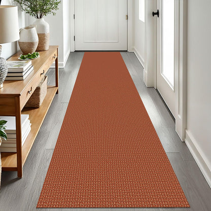 EARTHALL Woven Area Rug 3x5 Ft Washable Rugs for Entryway Braided Non Slip Rubber Backed Throw Rugs Door Mat Indoor Outdoor Entrance Cotton Carpet for Kitchen Foyer Front Door, Orange/Tan/Brown