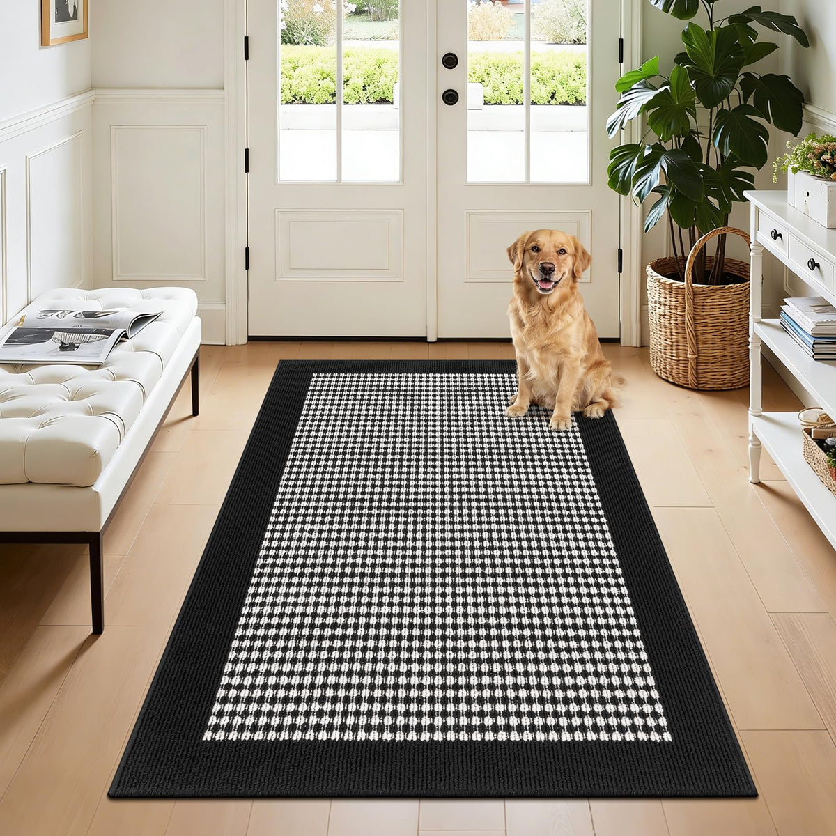 Ileading Laundry Room Runner Rug 2'x6' Non Slip Farmhouse Kitchen Floor Mats with Rubber Backing Machine Washable Beige Indoor Decor Carpet for Doormat Hallway Entryway Petmat Garage Balcony