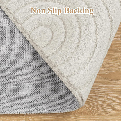 U'Artlines 5x7ft Washable Area Rug for Living Room, Beige