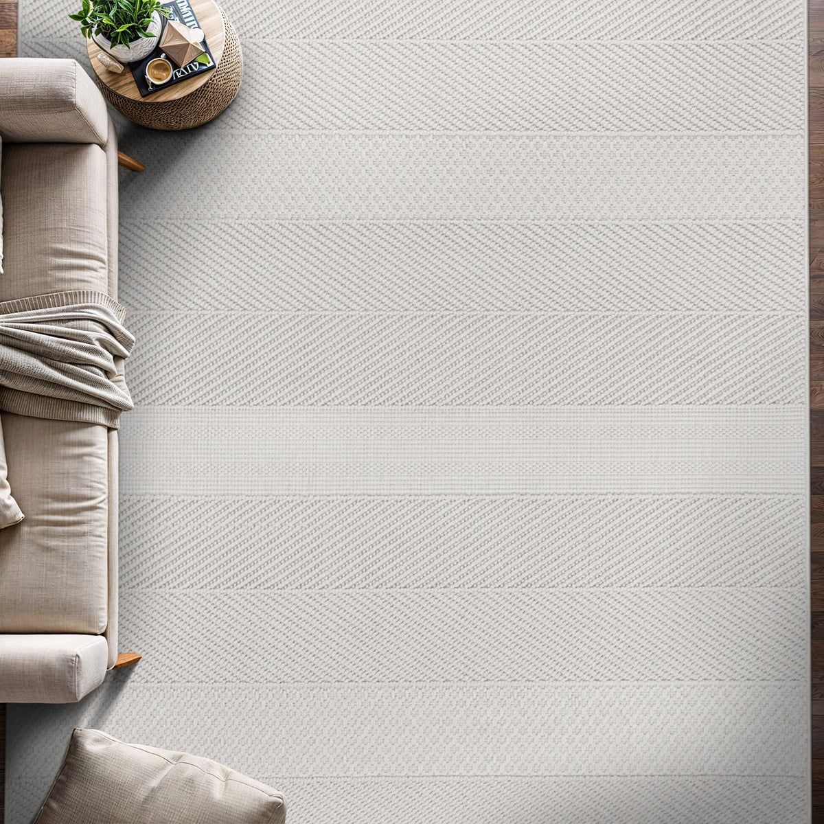 Beverly Rug Micro Loop Large Area Rug White 10x14 Modern Luxury Trellis Geometric Durable Indoor Area Rugs for Living Dining Room Office Stain Resistant Non Shedding Casual Indoor Carpet White 10x14