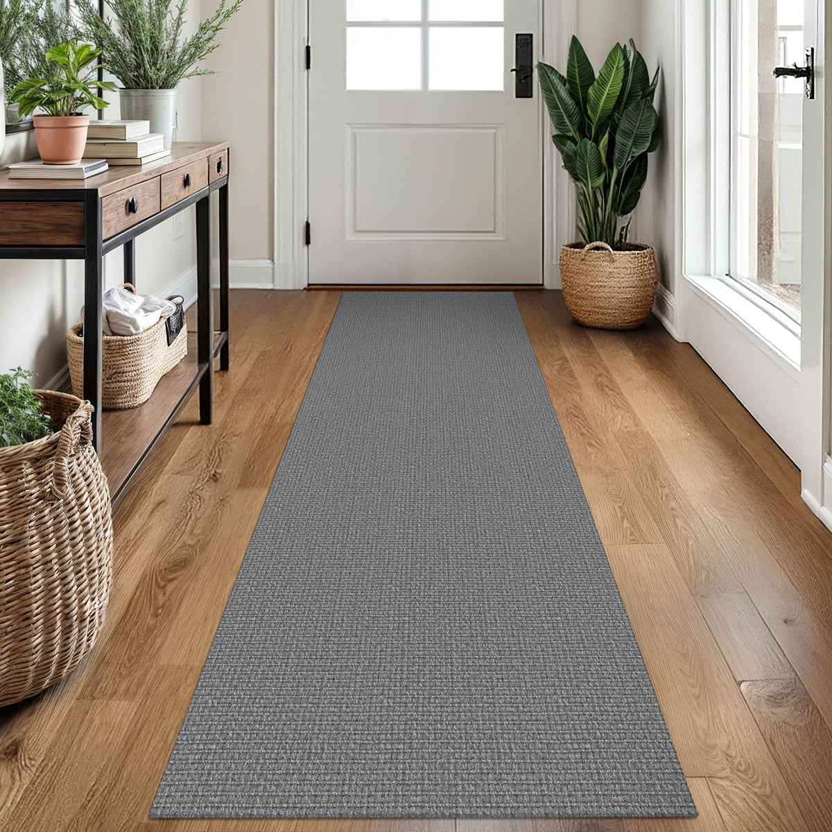 EARTHALL Washable Area Rug, Non Slip Entryway Rug, 4x6 Ft, Sand/Beige