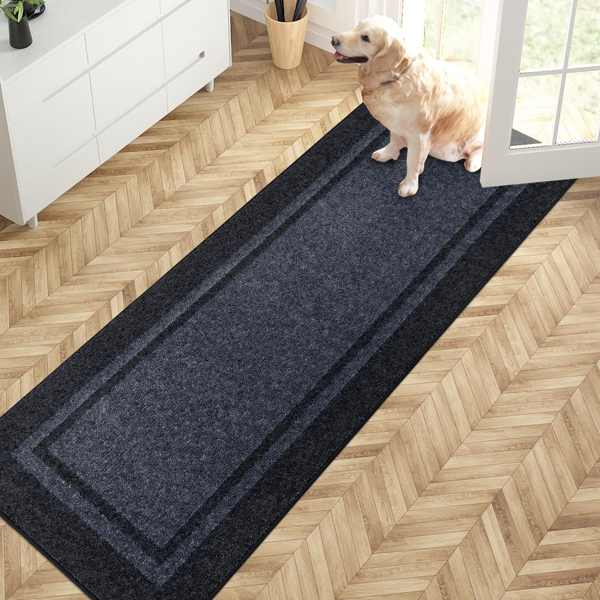 PURRUGS Dirt Trapping Indoor Door Mat, 32" x 48", Beige & Grayish Brown