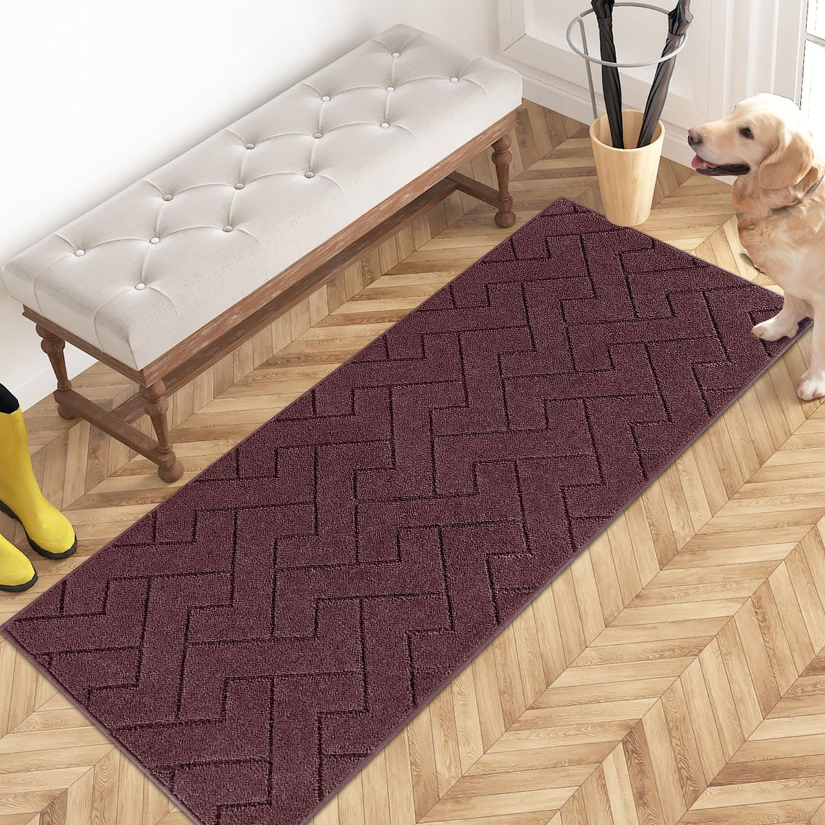 PURRUGS Dirt Trapping Door Mat Indoor Entrance, 32" x 47", Taupe