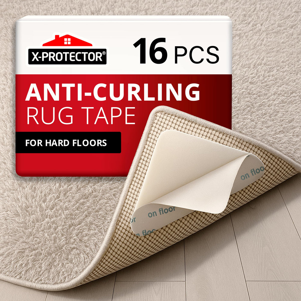 X-Protector Rug Tape for Carpet - 12 PCS Premium Rug Pad Grippers