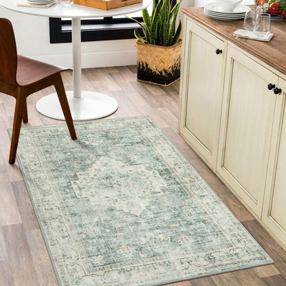 LIVEBOX Washable Area Rug 5x7 Rugs for Living Room Bedroom, Non-Slip Boho Neutral Carpet for Dining Room Office, Low-Pile Farmhouse Soft Carpets for Kids Nursery Room Playroom, Tan